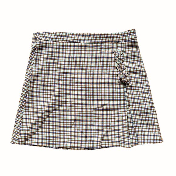 Zara girls summer plaid/gingham mini skirt - Picture 1 of 4